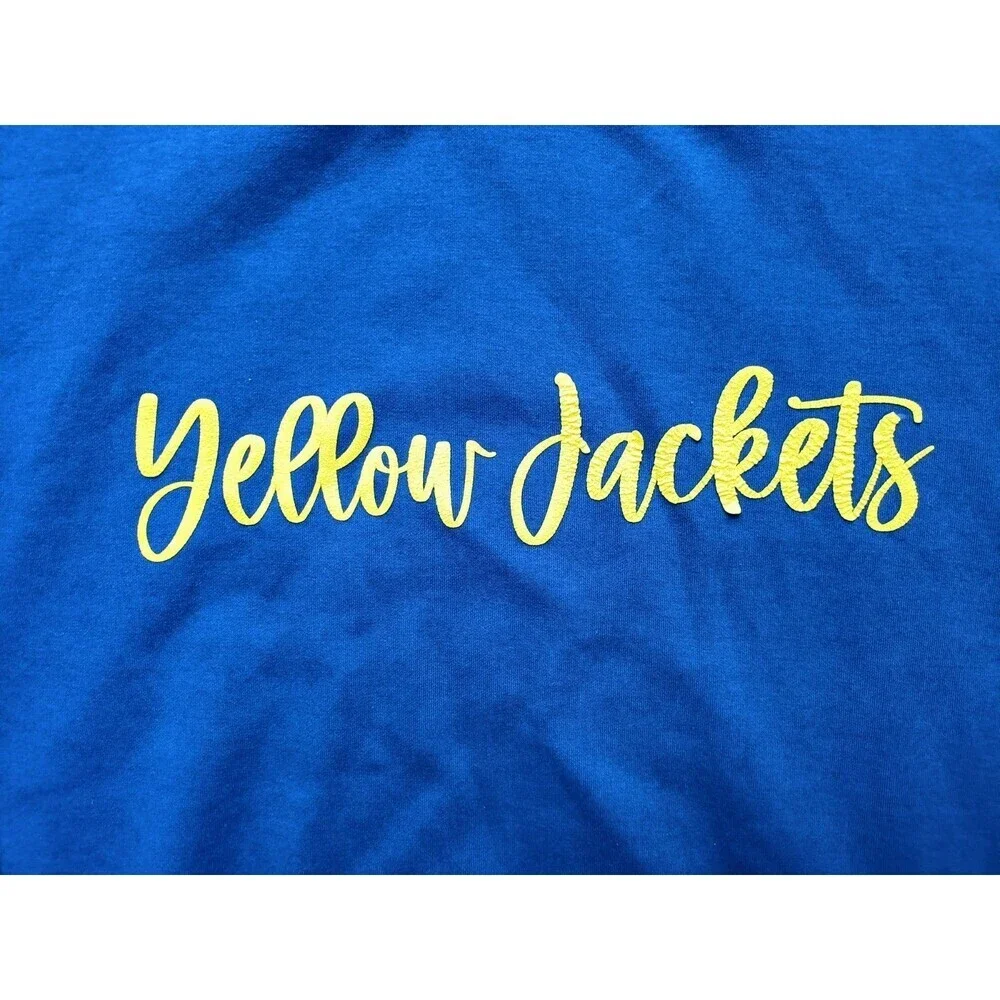 Yellow Jackets Blue Sweatshirt Women's XXL Embroidered Blue Short Sleeve